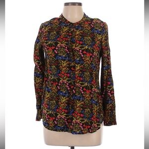 Old Navy Black Floral Tunic Shirt